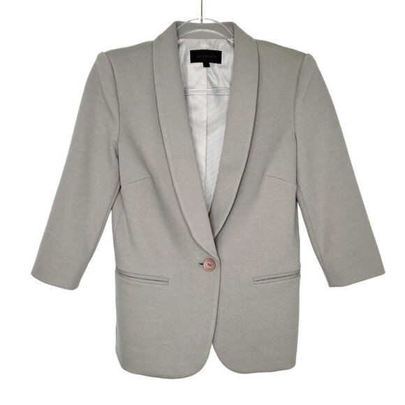 James Jeans Shrunken Tuxedo Blazer Jacket Women’s Size Small Dove Taupe - Picture 1 of 12